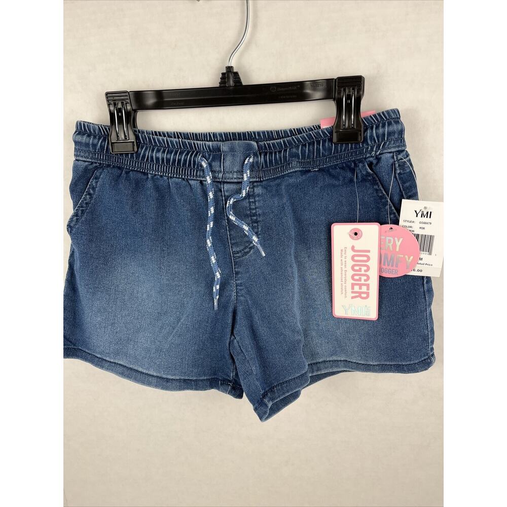 YMI Denim Jogger Shorts Girls Size Medium Blue Advanced Stretch Pockets - Picture 2 of 10